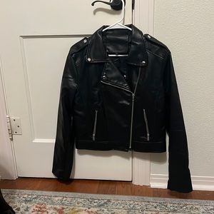 Black leather jacket